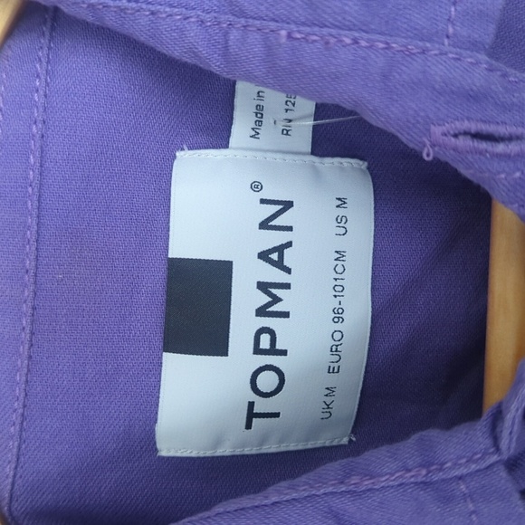 Topman Purple Casual Button Down Shirt - Size M NWT - Picture 3 of 7